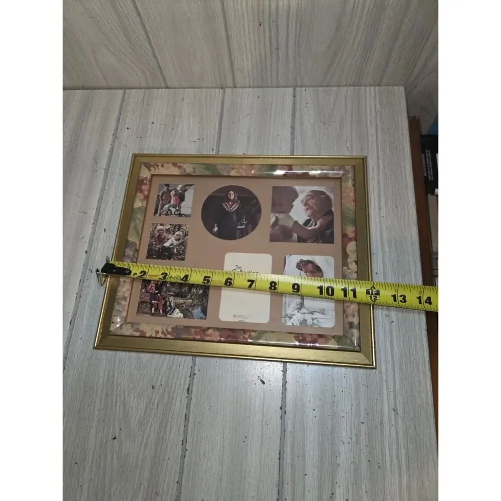 Vtg Floral Photo Frame Multipicture Wood Intercraft Collection 10x12 Gallery